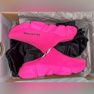 Hot pink balenciaga mules